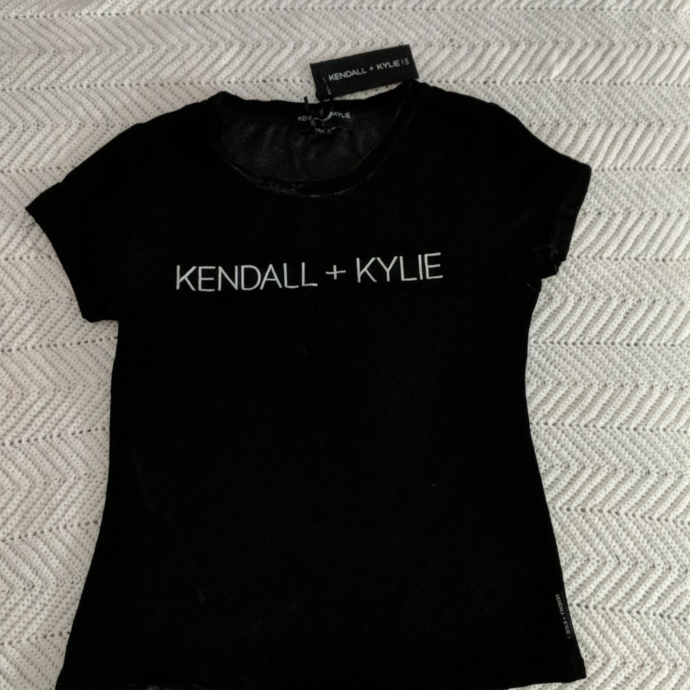 Kendall & Kylie Black Velvet T-shirt
